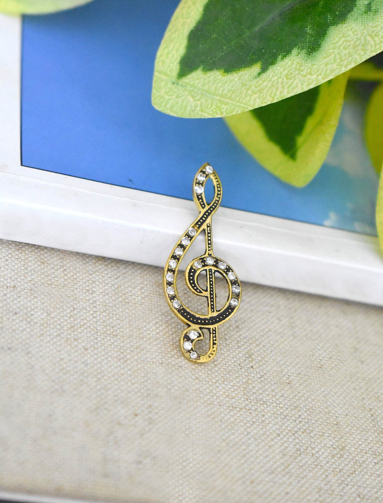 Music Note Handmade Gold Brass Charm Necklace Pendant Jewelry