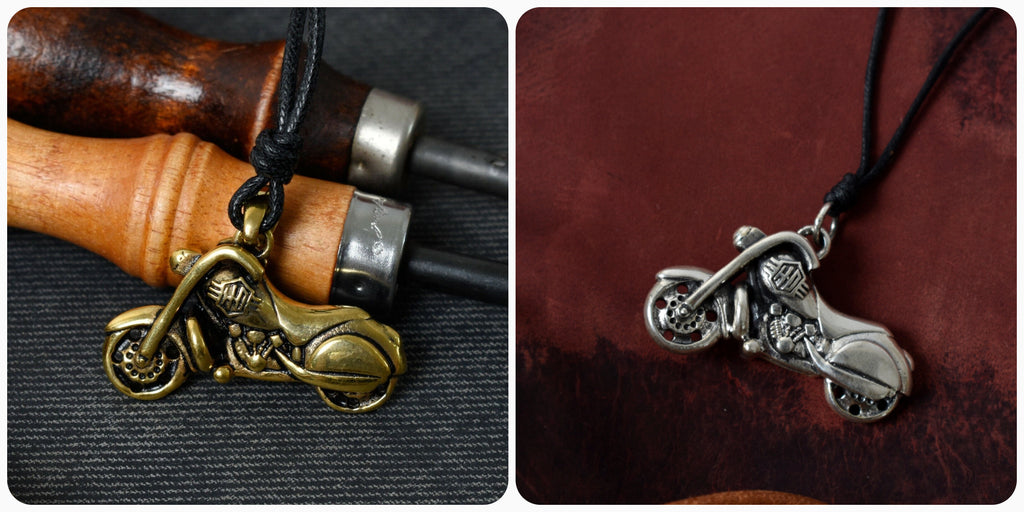 Supersport Motorcycles 925 Sterling Silver Brass Motor Bike Pendant Necklace Jewelry