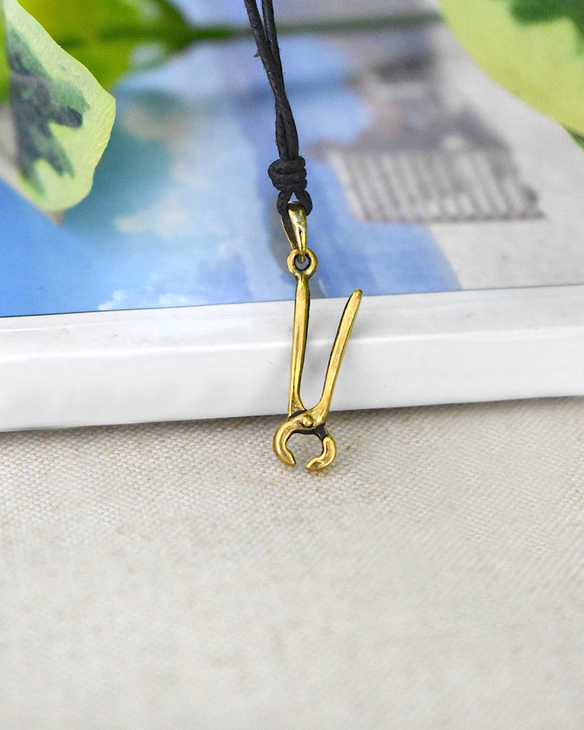 Spring Clamp 92.5 Sterling Silver Gold Brass Necklace Pendant Jewelry