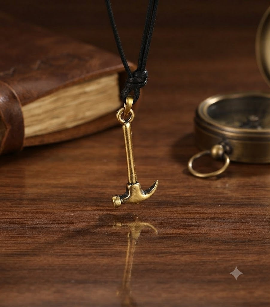 Hammer 92.5 Sterling Silver Gold Brass Necklace Pendant Jewelry