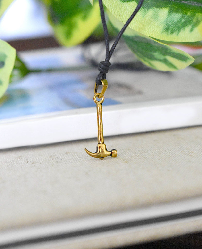 Hammer 92.5 Sterling Silver Gold Brass Necklace Pendant Jewelry