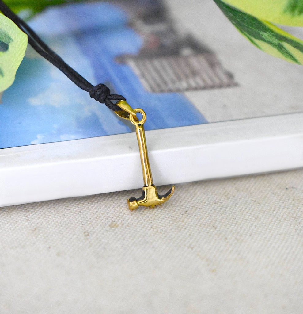 Hammer 92.5 Sterling Silver Gold Brass Necklace Pendant Jewelry