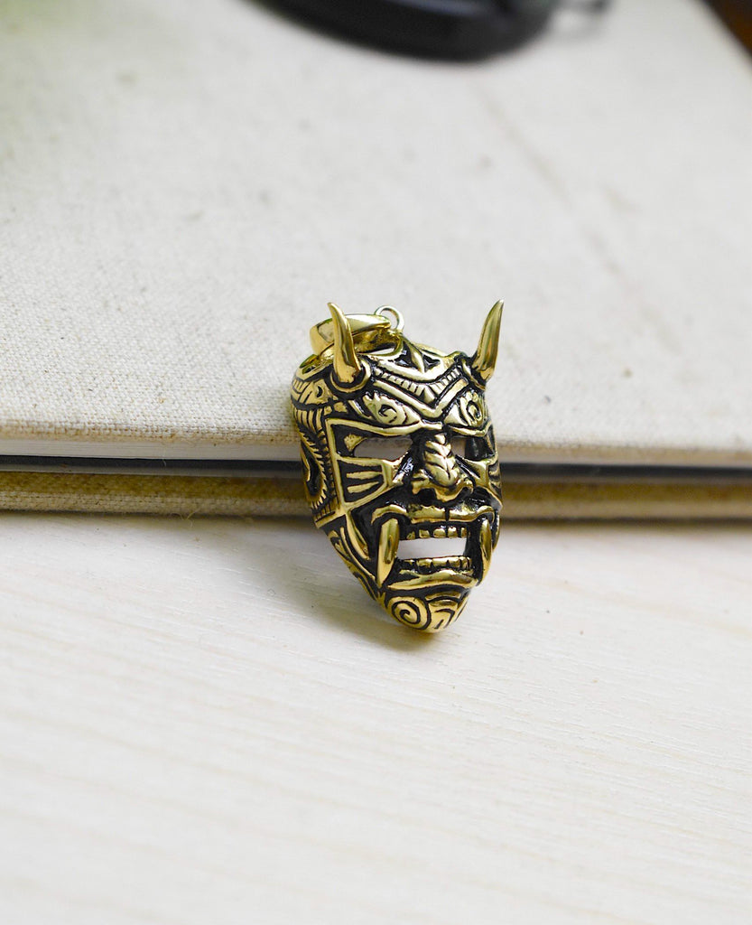 Devil Worshiper Satan Mask 925 Sterling Silver Gold Brass Necklace Jewelry