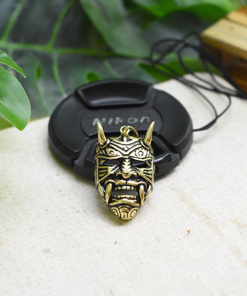 Devil Worshiper Satan Mask 925 Sterling Silver Gold Brass Necklace Jewelry