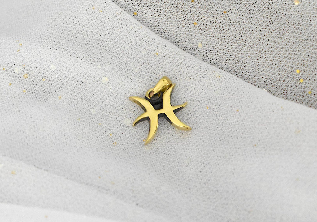 Astrology Sign Gold Brass Charm Symbol Necklace Pendant Jewelry