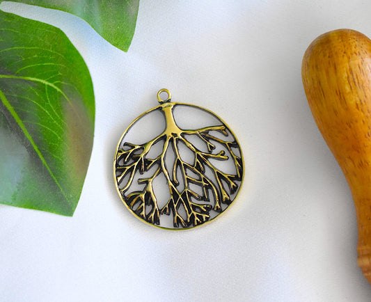 Tree Of Life Handmade Gold Brass Necklace Pendant Jewelry