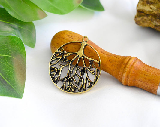 Tree Of Life Handmade Gold Brass Necklace Pendant Jewelry