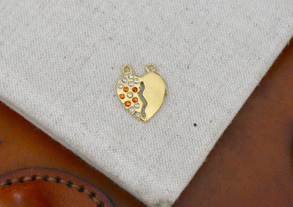 Colorful Love Heart Gold Brass Necklace Pendant Jewelry