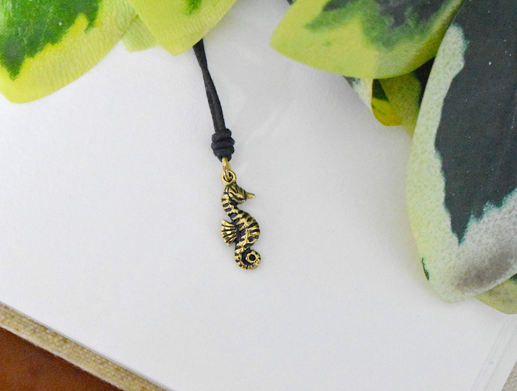 Sea Horse Ocean Silver Pewter Gold Brass Charm Necklace Pendant Jewelry
