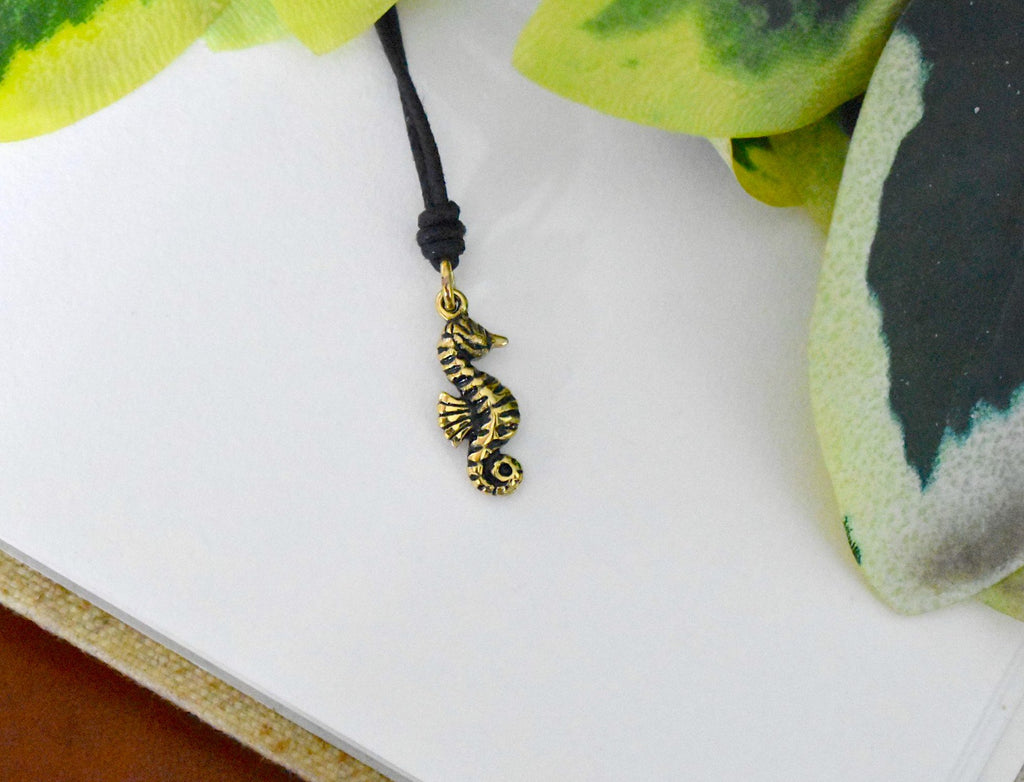 Sea Horse Ocean Silver Pewter Gold Brass Charm Necklace Pendant Jewelry