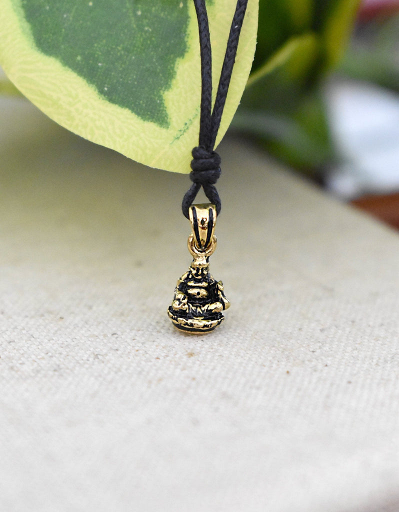 Happy Smile Buddha 92.5 Sterling Silver Brass Charm Necklace Pendant Jewelry