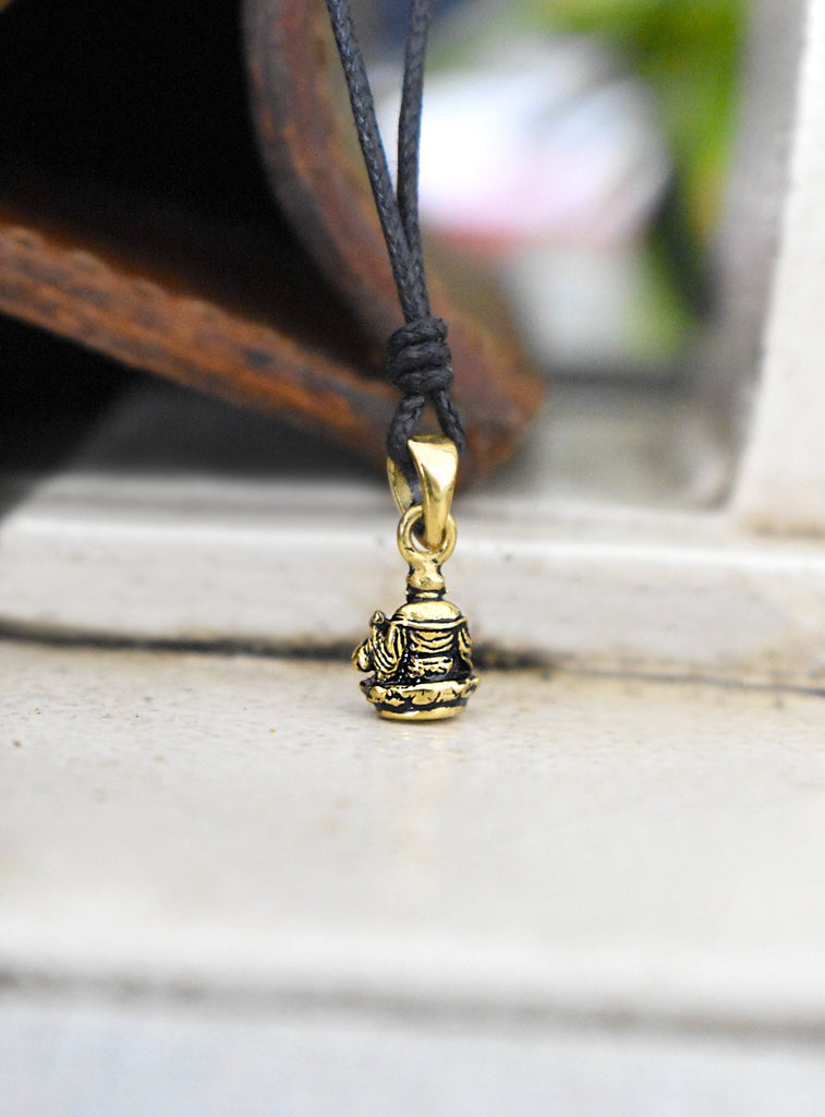 Happy Smile Buddha 92.5 Sterling Silver Brass Charm Necklace Pendant Jewelry