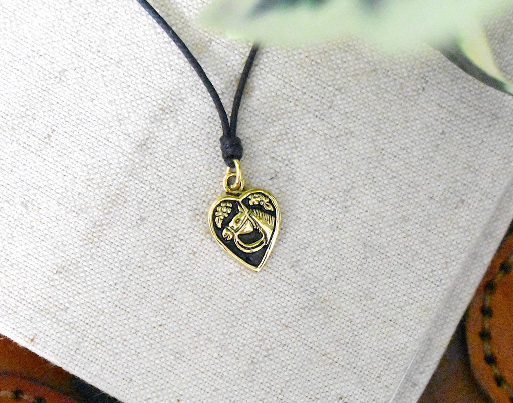 New Horse Heart Love Silver Pewter Charm Necklace Pendant Jewelry