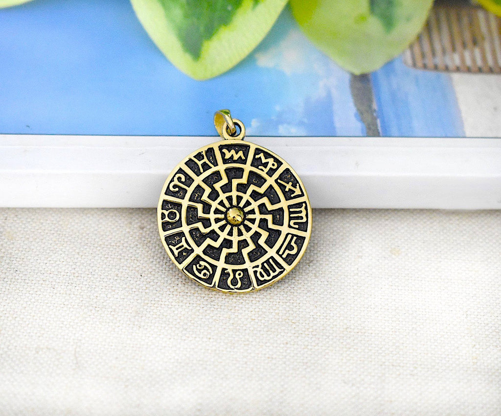 Handmade Astrology Sterling Silver Pewter Gold Brass Necklace Pendant Jewelry