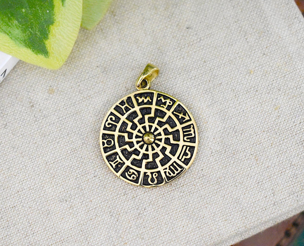 Handmade Astrology Sterling Silver Pewter Gold Brass Necklace Pendant Jewelry