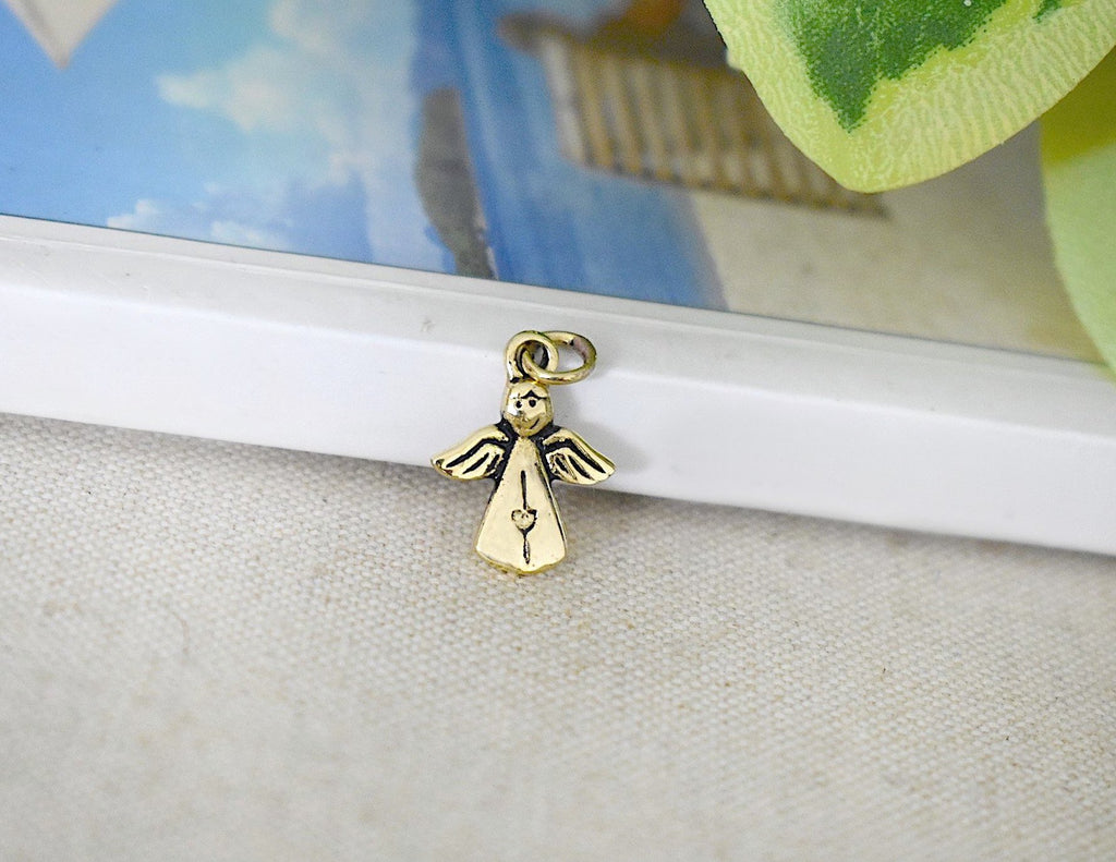 Lovely Angel Sterling Silver Pewter Gold Brass Charm Necklace Pendant Jewelry