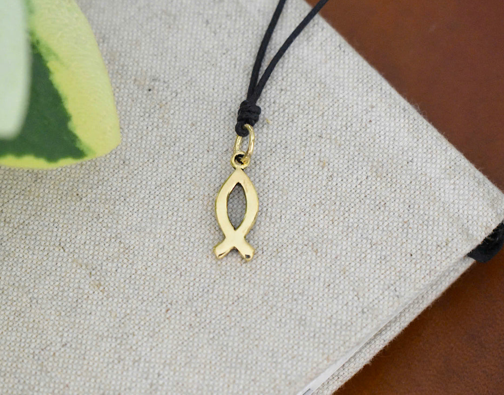 Jesus Fish Christian Sterling-silver Pewter Charm Necklace Pendant Jewelry