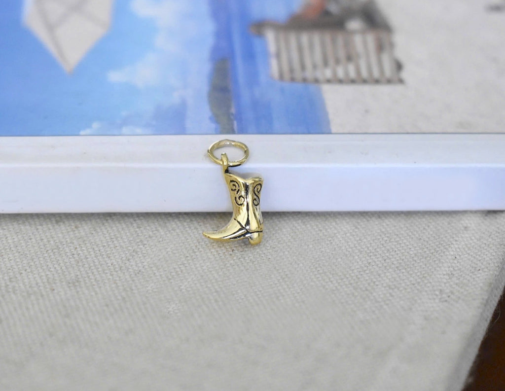 Fashion Cowboy Boots Sterling Silver Pewter Brass Charm Necklace Pendant Jewelry