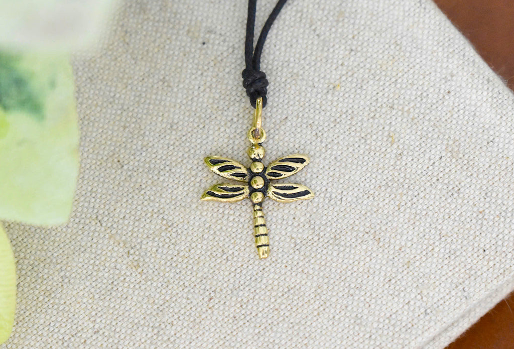 Small Dragonfly Sterling Silver Pewter Brass Charm Necklace Pendant Jewelry