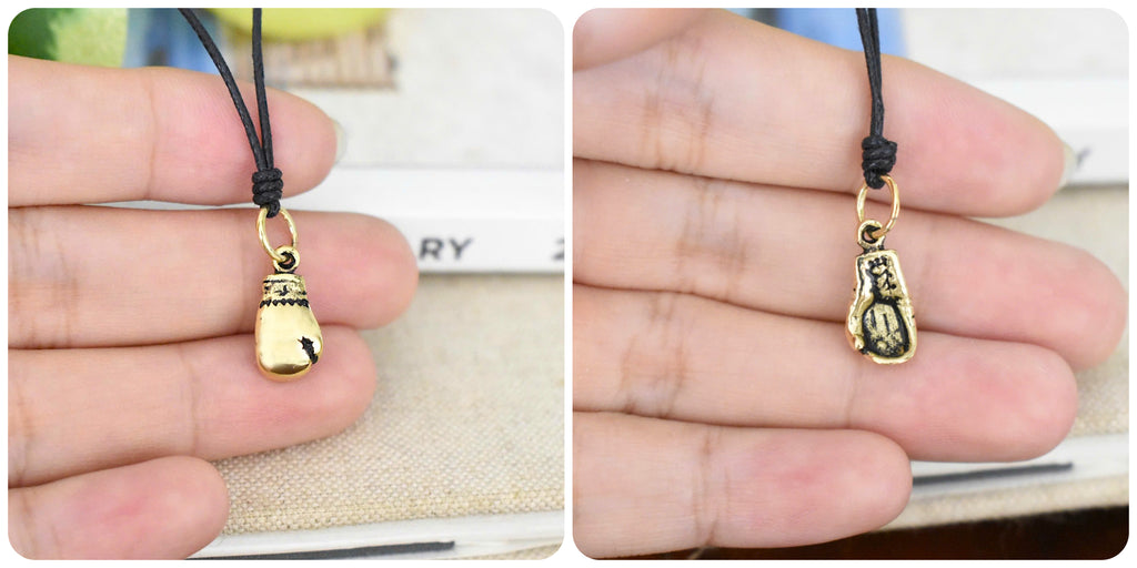 Boxing Glove Fighter MMA 92.5 Sterling Silver Pewter Gold Brass Necklace Pendant Jewelry