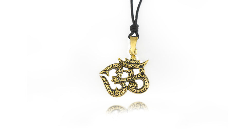 New Om Ohm Hindu Word Yoga Silver Pewter Charm Necklace Pendant Jewelry