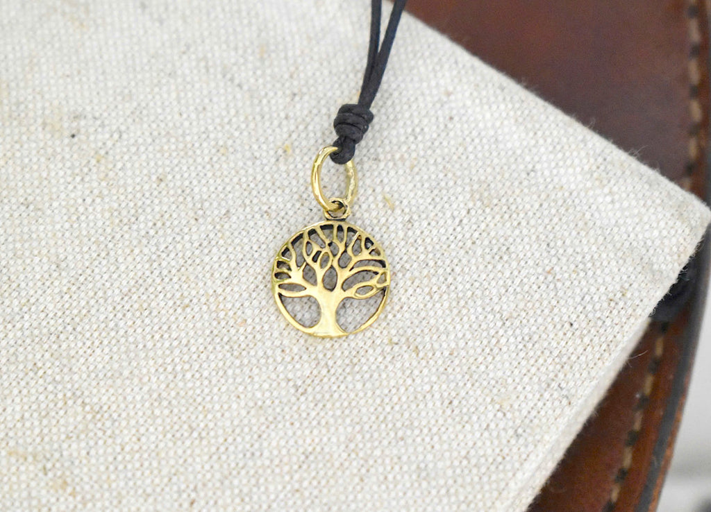 Tree of Life 92.5 Sterling Silver Gold Brass Charm Necklace Pendant Necklace Jewelry
