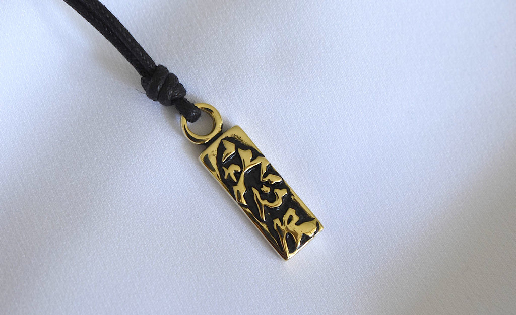 Chinese Word Love Brass Charm Necklace Pendant Jewelry