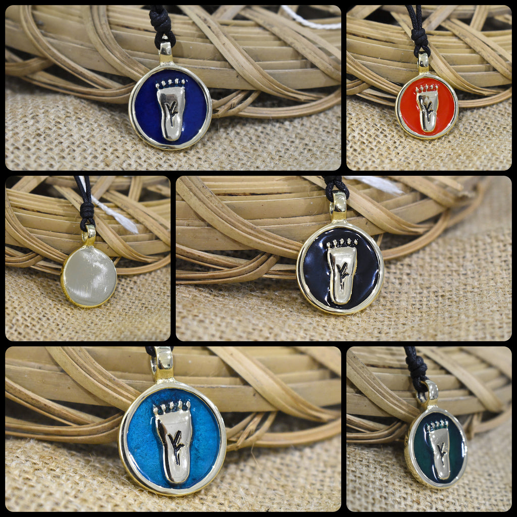 Baby Foot Feet Golden Brass Charm Necklace Pendant Jewelry