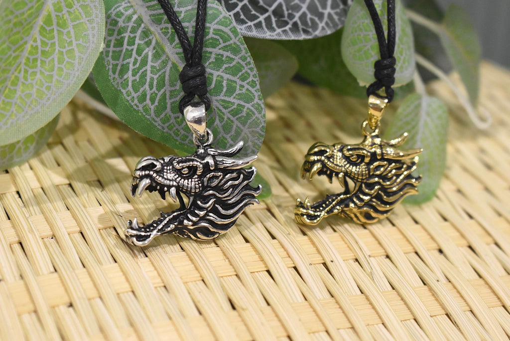 Dragon's Majesty Sterling-silver Brass Charm Necklace Pendant Jewelry