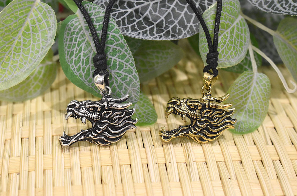 Dragon's Majesty Sterling-silver Brass Charm Necklace Pendant Jewelry