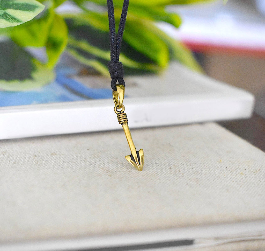 Cute Cupid's Arrow Sterling Silver Brass Charm Necklace Pendant Jewelry