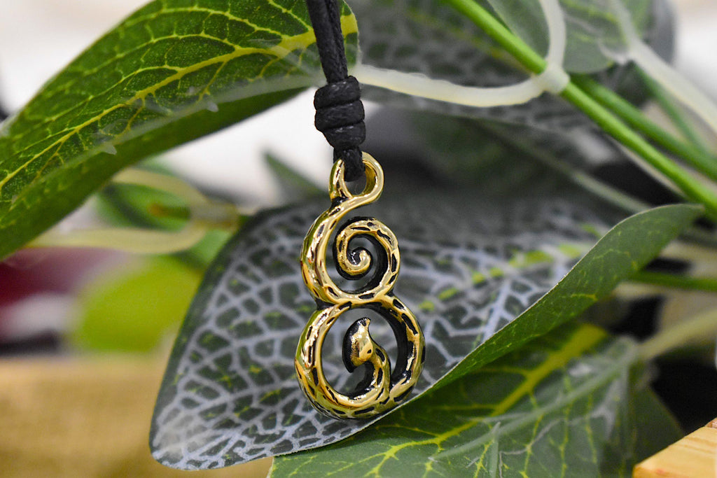 Creative Handcrafted Abstract Taurus Zodiac Gold Brass Necklace Pendant Jewelry