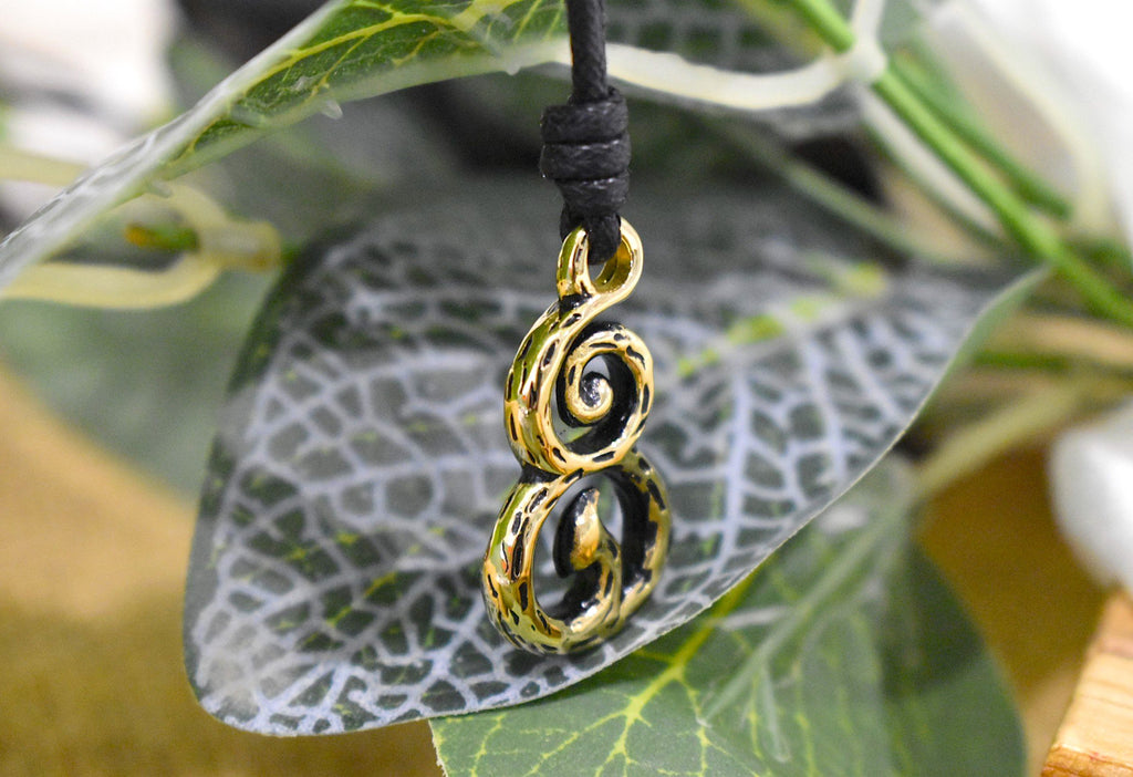 Creative Handcrafted Abstract Taurus Zodiac Gold Brass Necklace Pendant Jewelry