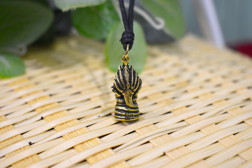 Ganesh Hindu Elephant God 92.5 Sterling Silver Brass Charm Necklace Pendant Jewelry