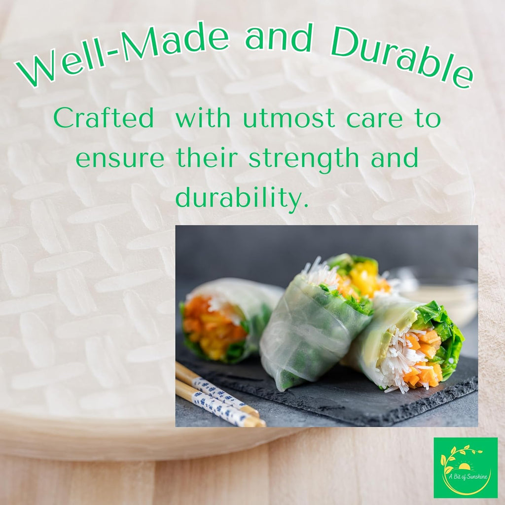 Organic Vietnamese Rice Paper Wrappers Gluten-Free, Vegan, Halal (22cm) 200G