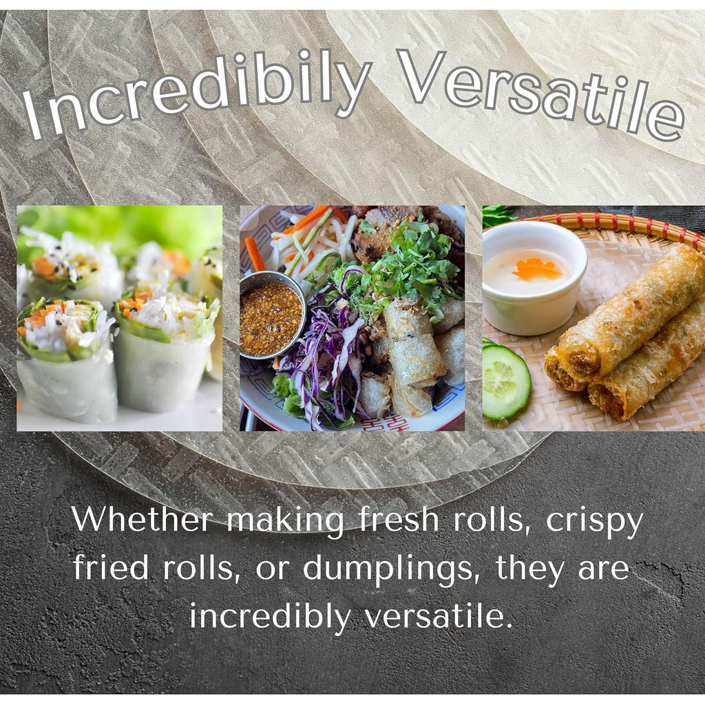 Organic Vietnamese Rice Paper Wrappers Gluten-Free, Vegan, Halal (22cm) 200G