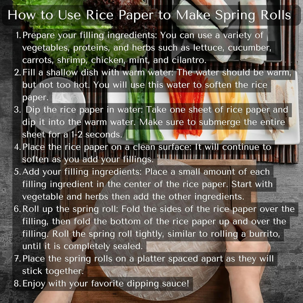 Organic Vietnamese Rice Paper Wrappers Gluten-Free, Vegan, Halal (22cm) 200G