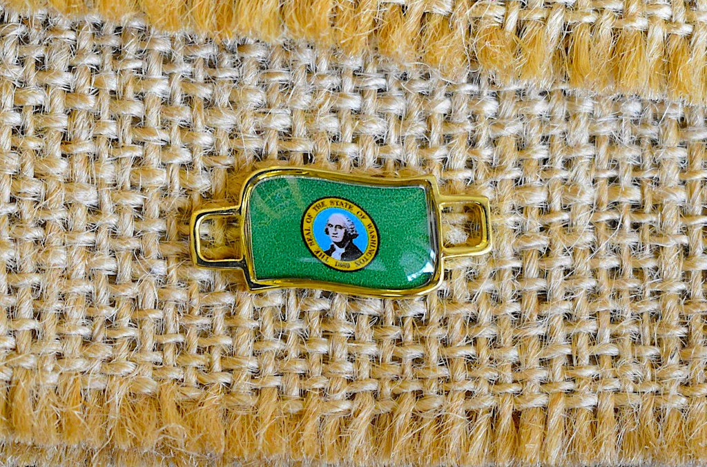 50 States In United State Flag Shoe Lace Keeper Union Worker Charm Work Boots