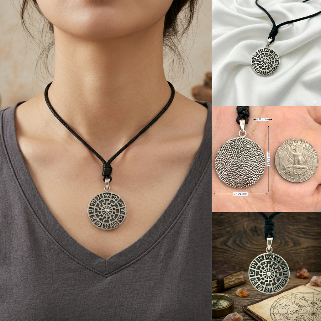 Handmade Astrology Sterling Silver Pewter Gold Brass Necklace Pendant Jewelry