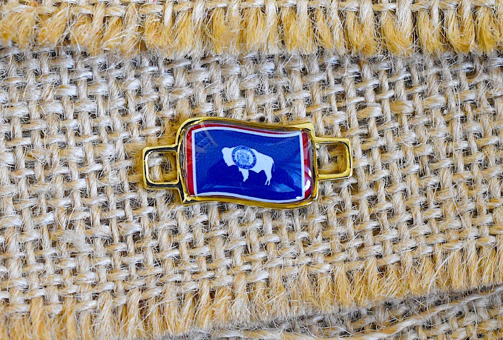 50 States In United State Flag Shoe Lace Keeper Union Worker Charm Work Boots