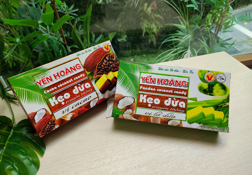 Yen Hoang Coconut Milk Candy With Pandan & Cocoa Flavours 250g