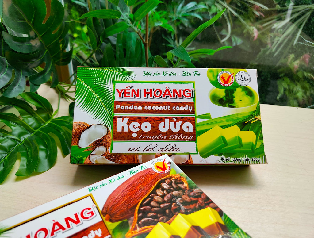 Yen Hoang Coconut Milk Candy With Pandan & Cocoa Flavours 250g