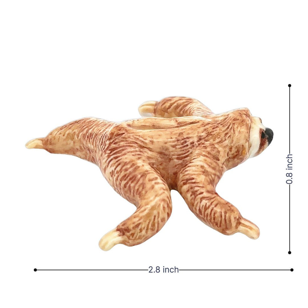 Cute Slow Sloths Ceramic Figurine Hand Made Painted Ceramic Animals Decorative