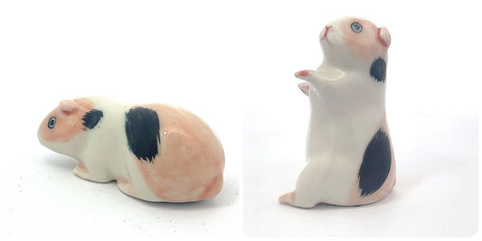 Guinea Pigs Ceramic Figurines Animal Miniature Collectible Decor