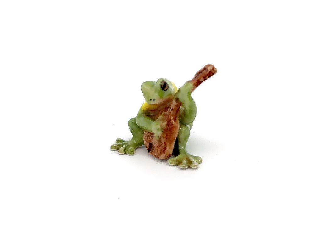 Set of 3/ Set of 6 Frog Music Band Handmade Ceramic Figurine Miniature Decor/Animal Collection