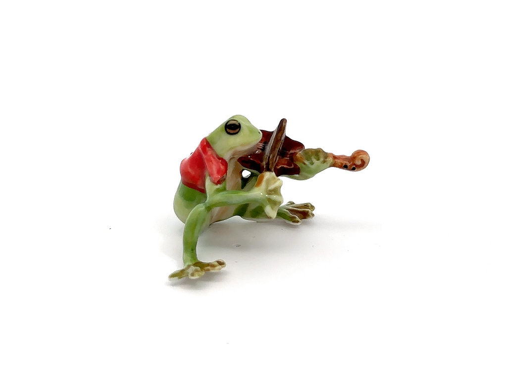Set of 3/ Set of 6 Frog Music Band Handmade Ceramic Figurine Miniature Decor/Animal Collection