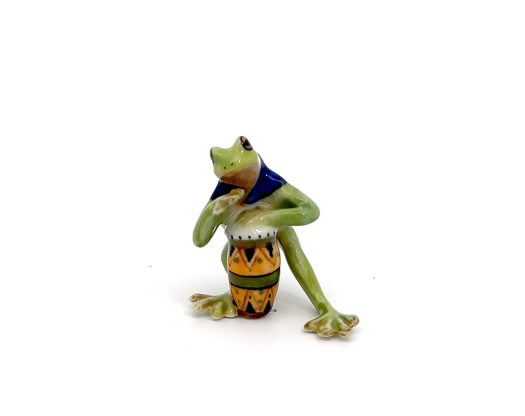 Set of 3/ Set of 6 Frog Music Band Handmade Ceramic Figurine Miniature Decor/Animal Collection