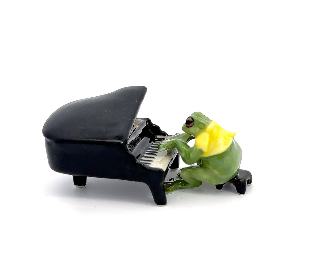 Set of 3/ Set of 6 Frog Music Band Handmade Ceramic Figurine Miniature Decor/Animal Collection