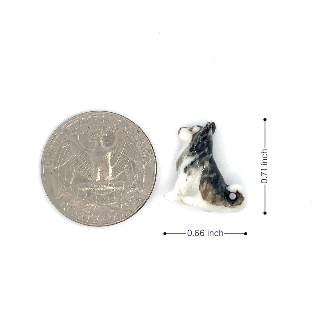 Tiny Siberian Husky Ceramic Figurines Dog Miniature Porcelain Pet Dollhouse Replica Pottery Collectible Animals Puppy Decoration Items Decor