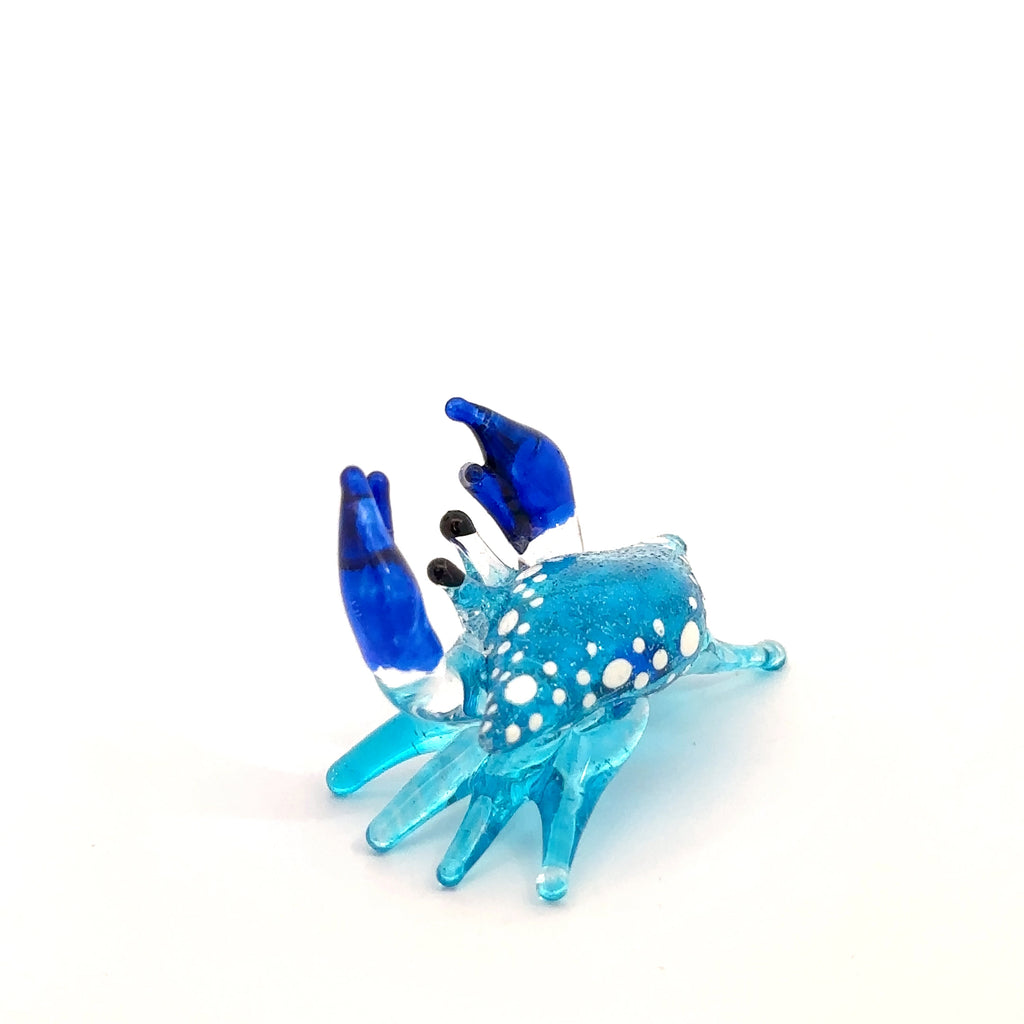 Colorful Blown Glass Crab Figurine Ocean Inspired Miniature Coastal Decor